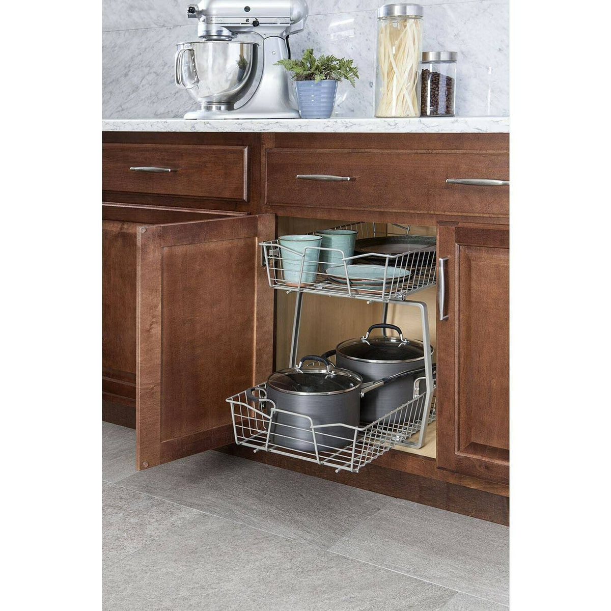 2 Tier 11-inch Wide Cabinet Organizer L3639