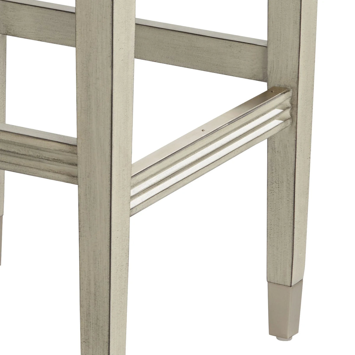 Wood Bar Stool Gray Faux Leather Footrest R716473