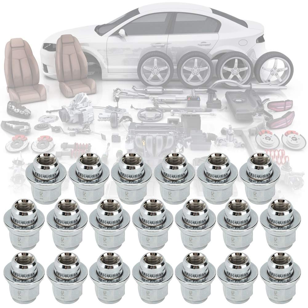 Silver Steel Wheel Nut 20 Pieces Q16477
