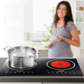 2400W Electric Double Burner Cooktop Black L725986