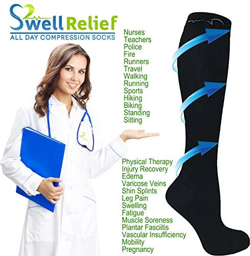 Large/X-Large 15-20 mmHg Knee-High Compression Socks C95387