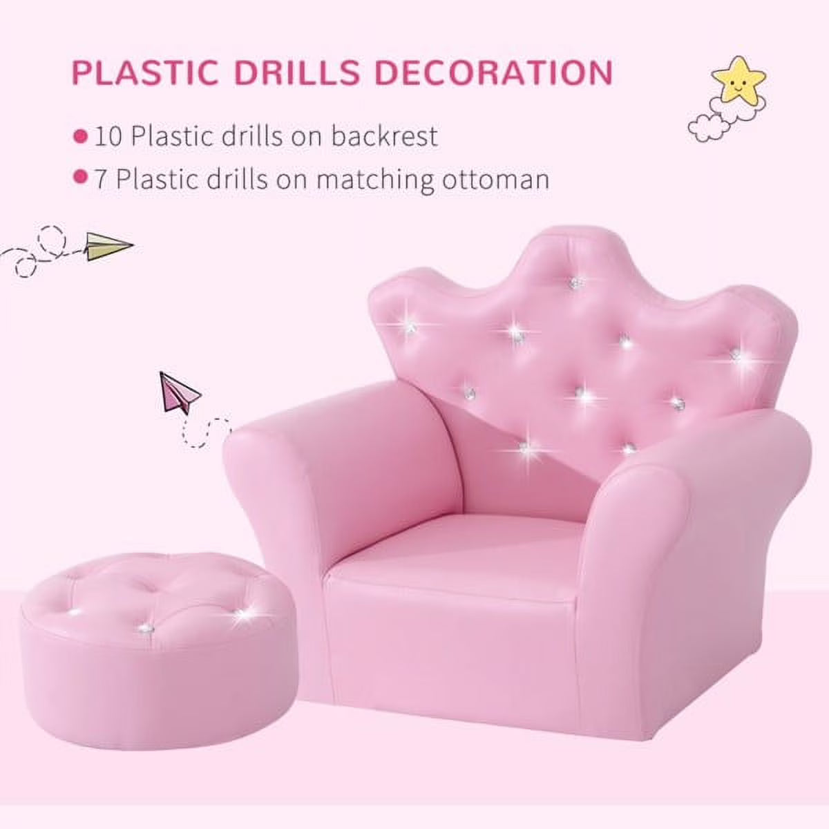 Kids Sofa Set with Footstool C997621
