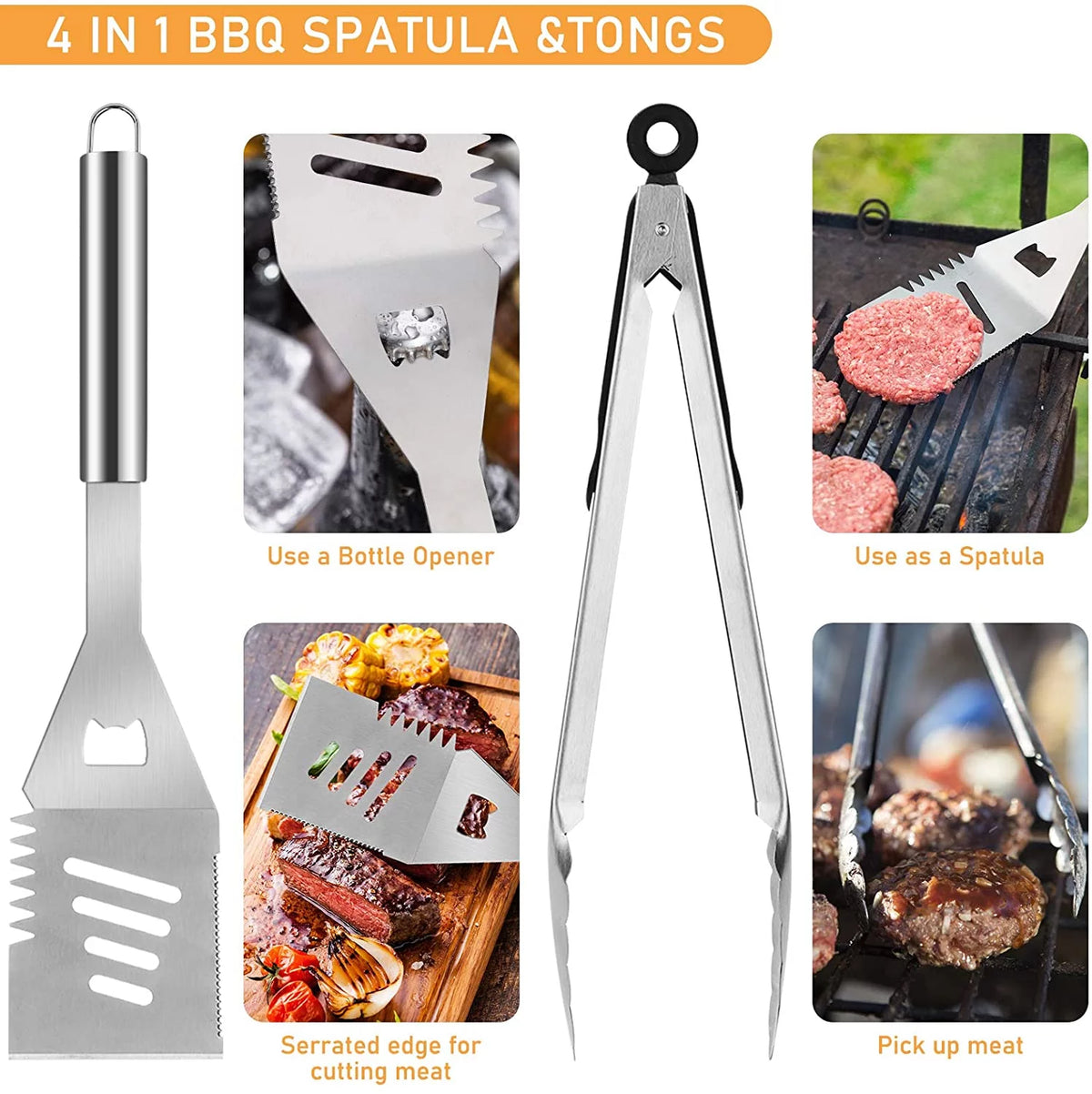 41Pcs Stainless Steel BBQ Grill Tool Set with Storage Bag R48650
