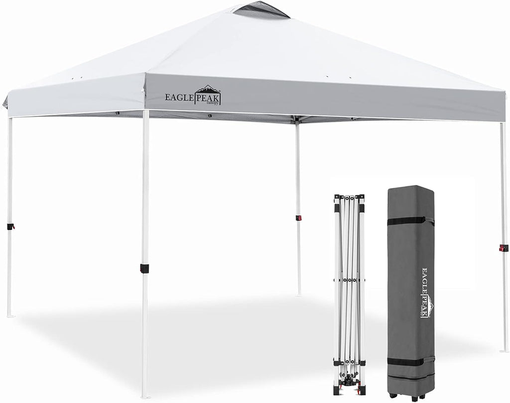 10' x 10' Light Blue Pop Up Canopy Tent with Wheeled Carrying Bag P685899