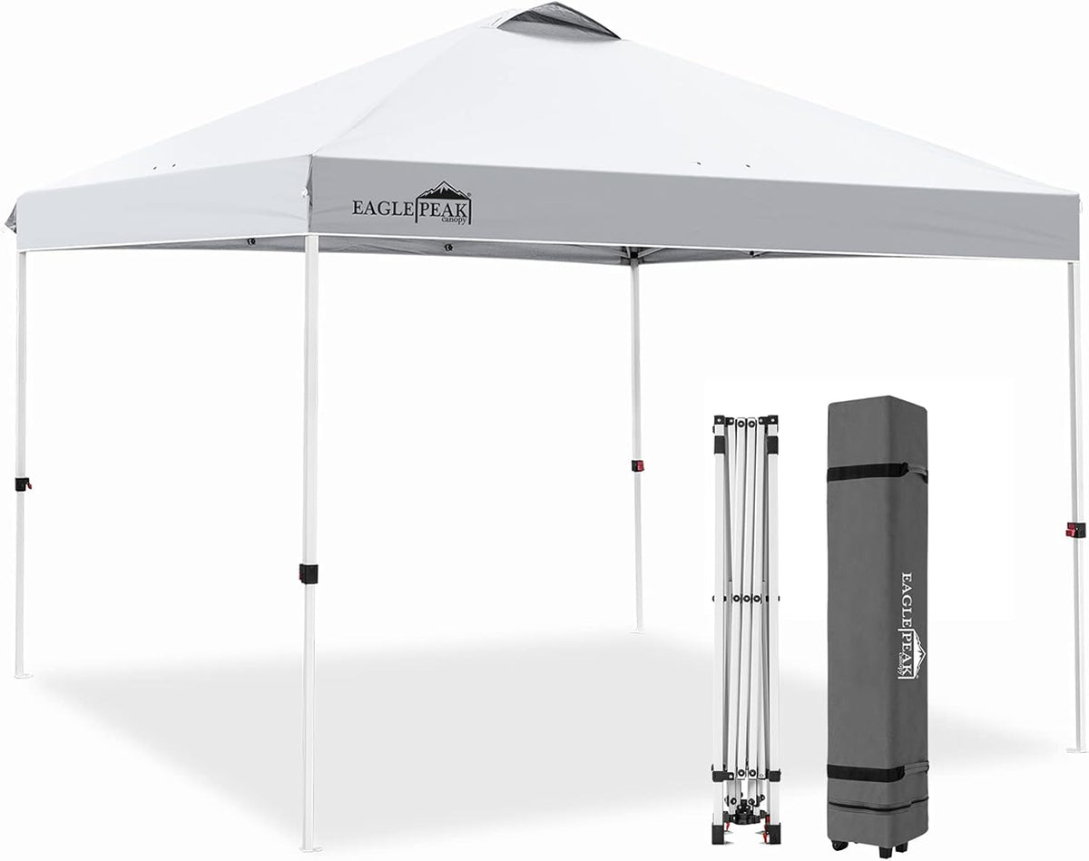 10' x 10' Light Blue Pop Up Canopy Tent with Wheeled Carrying Bag P685899