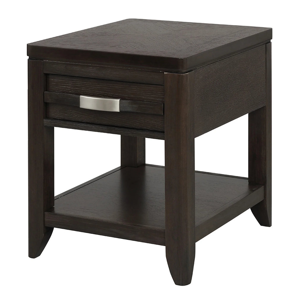 Espresso Brown Acacia Wood Side End Table Q484