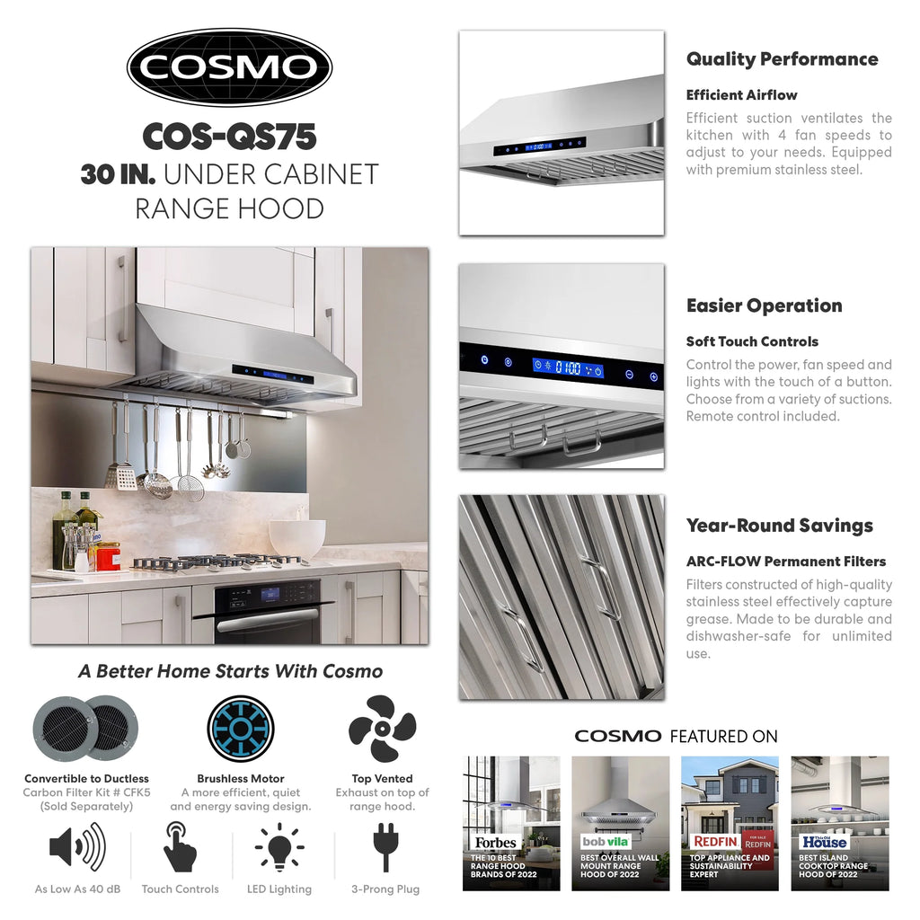 36 in. Ducted Under Cabinet Range Hood in Stainless Steel P709602