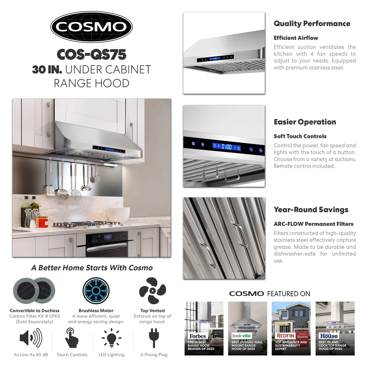 36 in. Ducted Under Cabinet Range Hood in Stainless Steel P709602