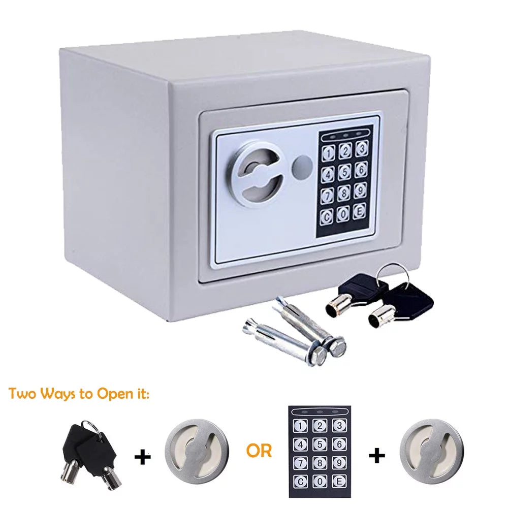 Digital Safe Box with Keypad and Key Lock Y716826