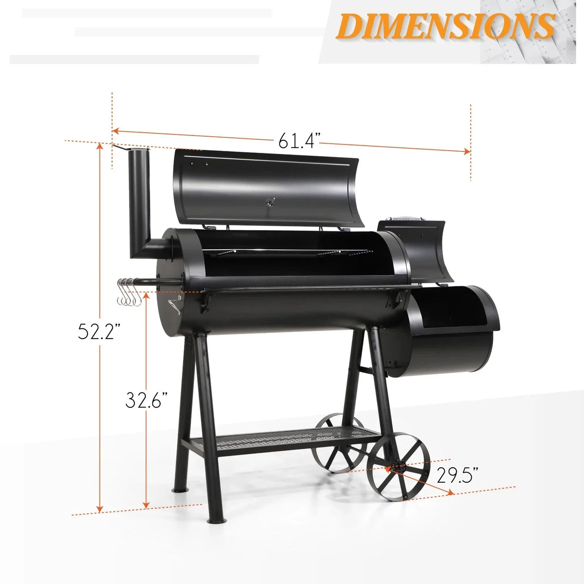 Charcoal Grill with Offset Smoker Black N4606