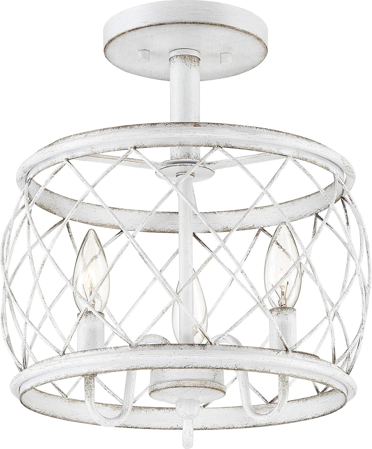4-Light Semi-Flush Ceiling Lighting, Antique White Z23320
