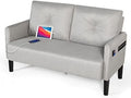 Compact 2-Seat Fabric Loveseat Sofa with USB Charging Ports D586517