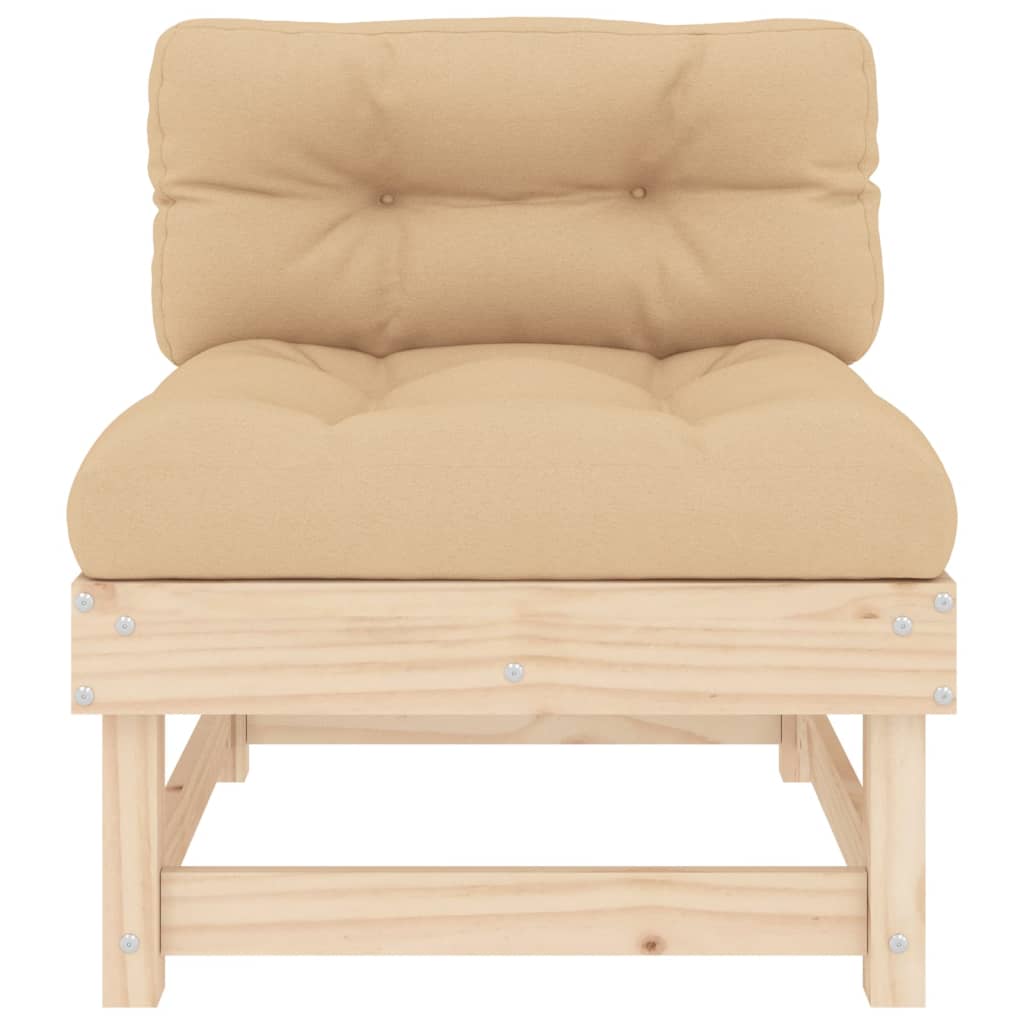 Solid Wood Pine Sofa with Cushions D991