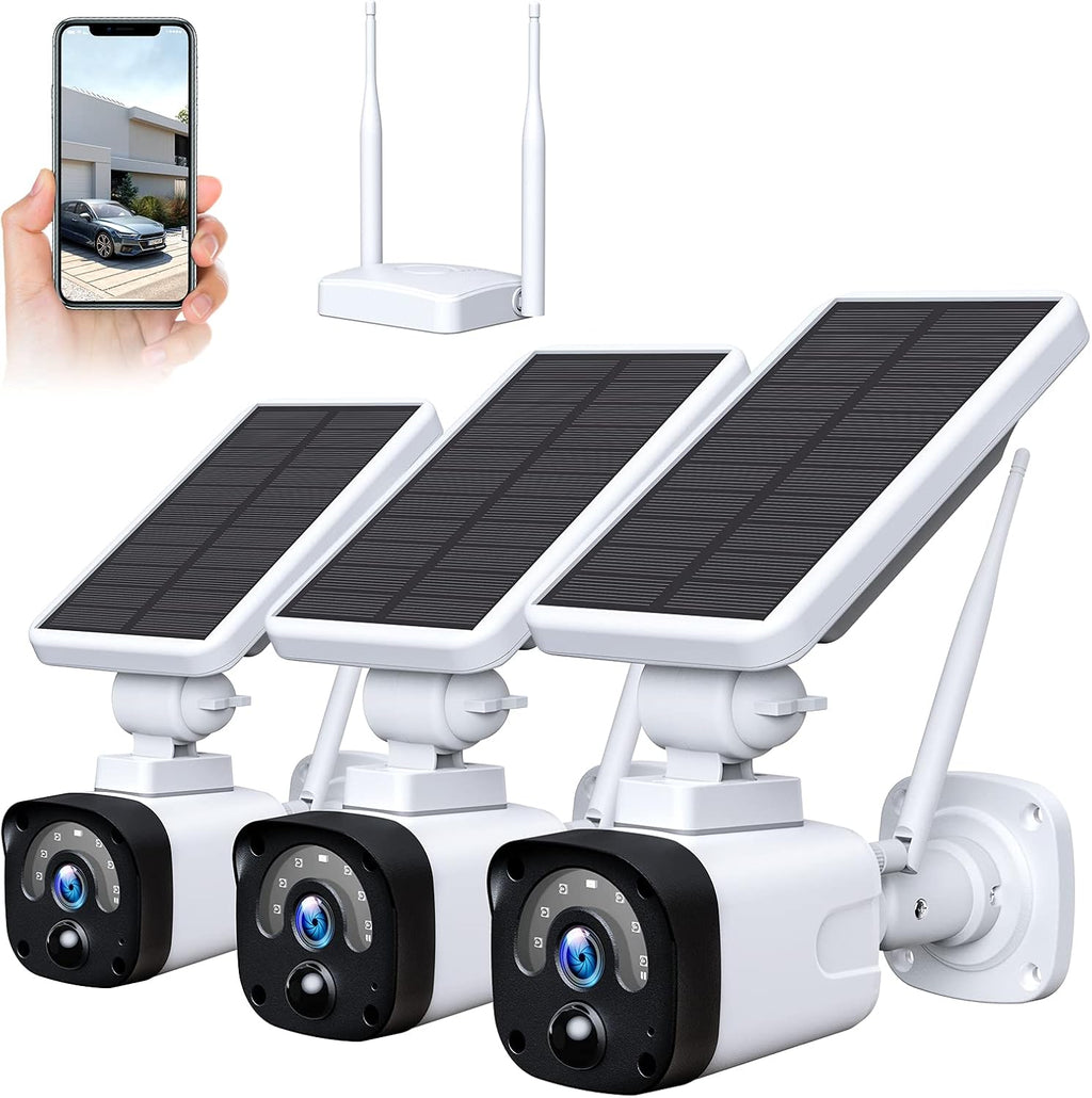 1080P Wireless Solar Security Camera System with Base Station & 3 Cameras J59930