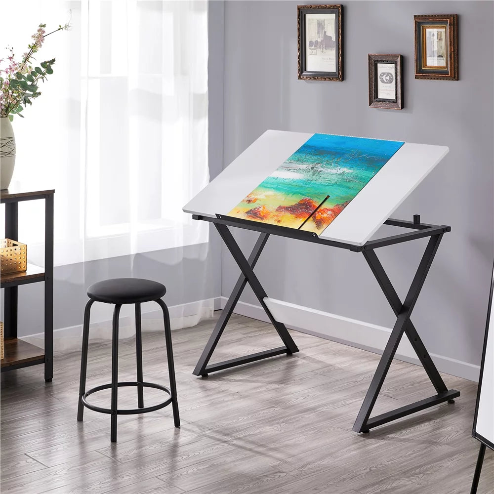 White Adjustable Drafting Table D921663