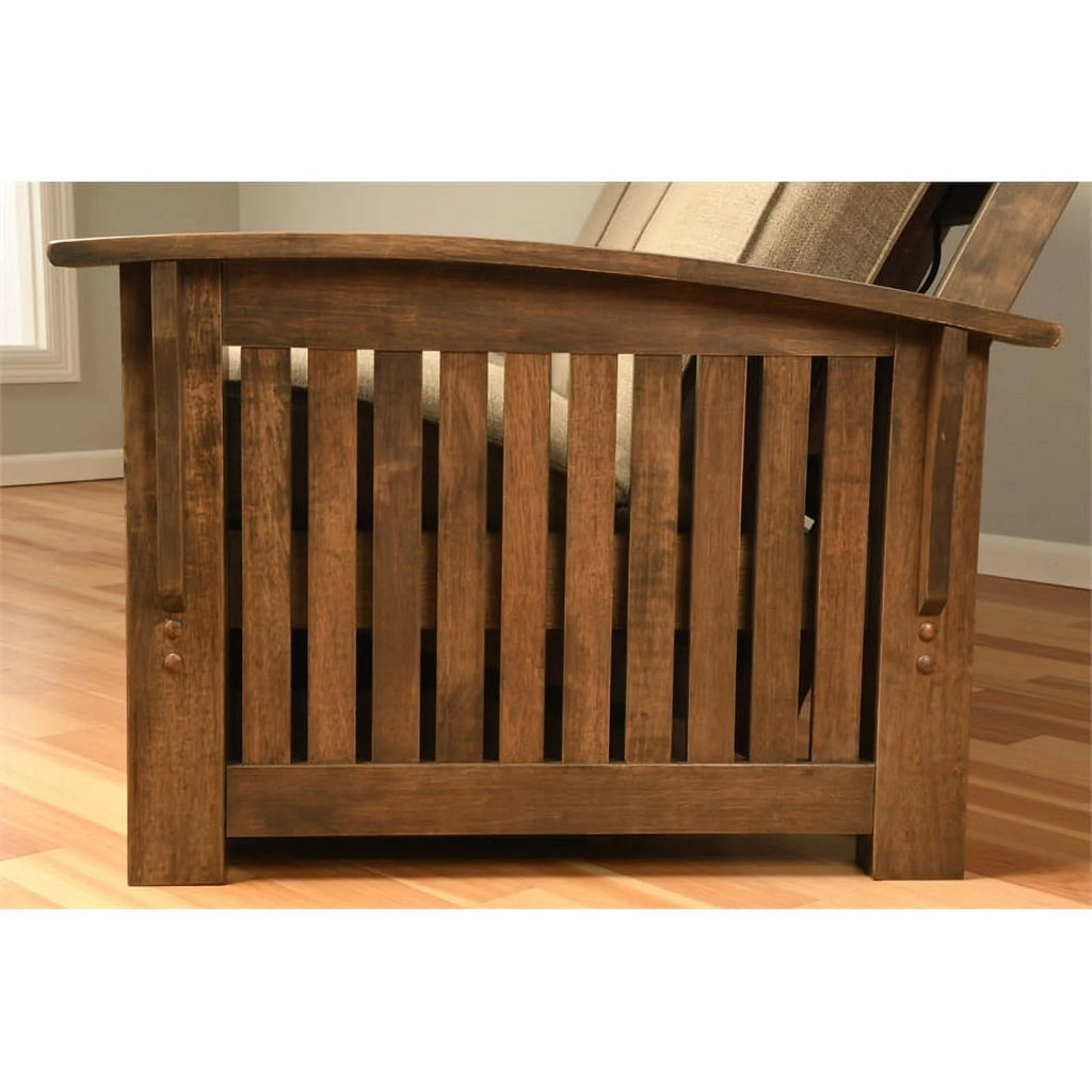 Rustic Walnut Futon with Mattress Q285914