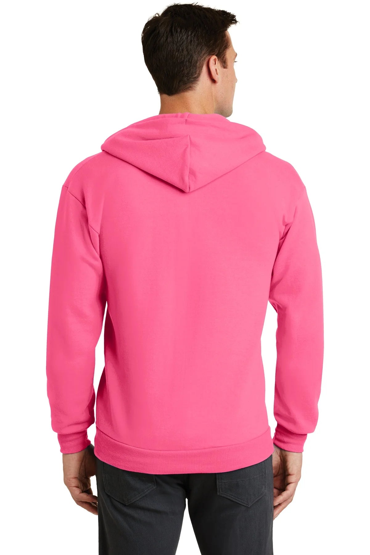 Neon Pink Full Zip Hooded Sweatshirt D560945