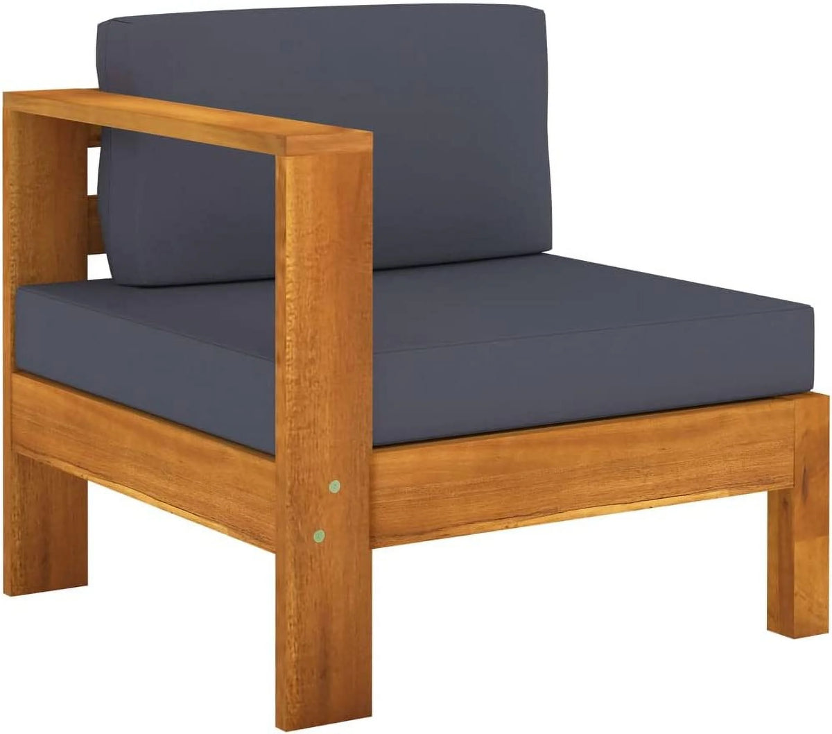 6 Piece Acacia Wood Patio Lounge Set with Dark Gray Cushions H2755