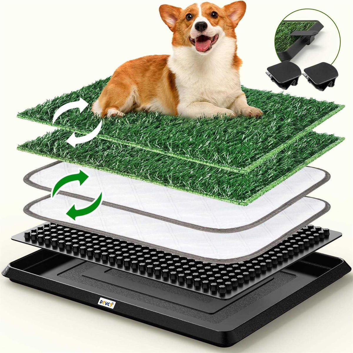 Super Absorbent Dog Grass Pad with Tray 4-Layer F192153