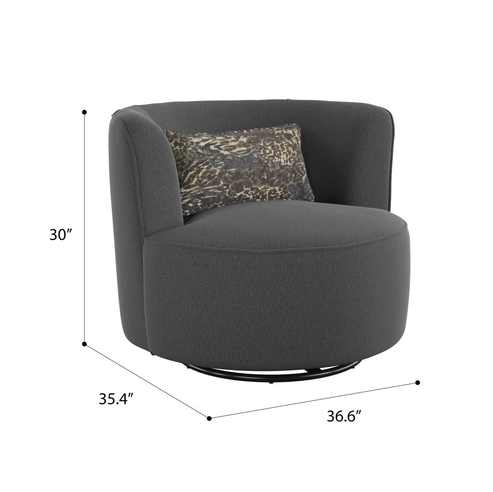 Graphite Gray Upholstered Swivel Accent Chair S452