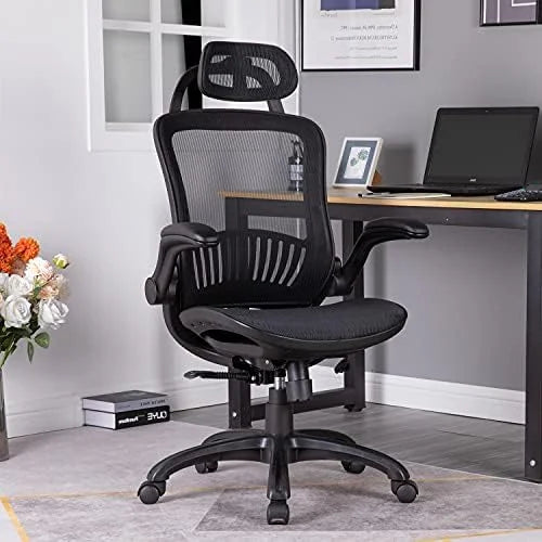 Grey Ergonomic Mesh Office Chair with Lumbar Support D2629