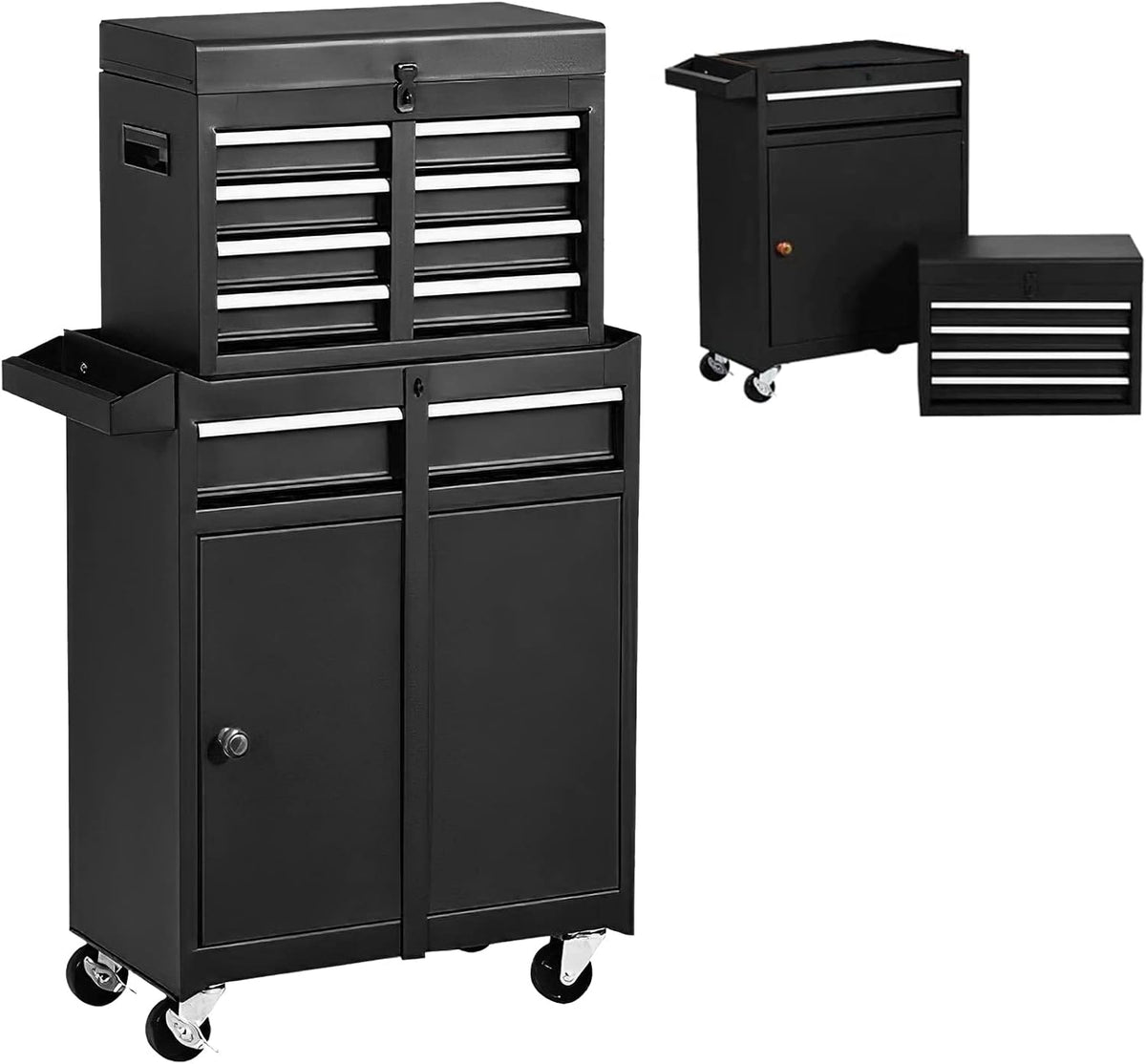 5-Drawer Rolling Tool Chest with 4 Wheels and 2 Lock Top Chest M855