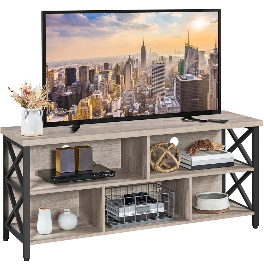Gray TV Stand with Storage K4223