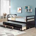 White Twin Captain Bed with Trundle and 3 Storage Drawers R236