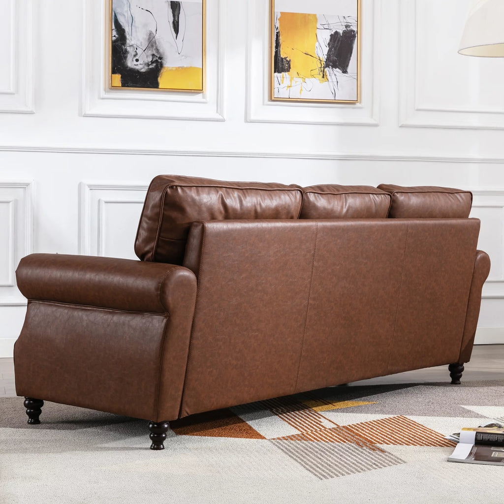 80" Faux Leather 3-Seater Sofa Couch S141