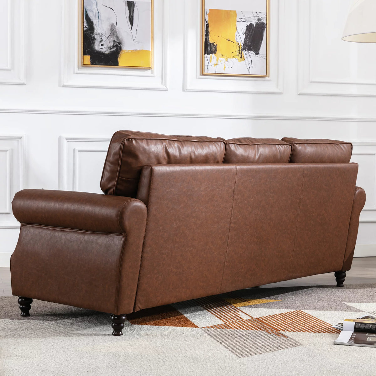 80" Faux Leather 3-Seater Sofa Couch S141