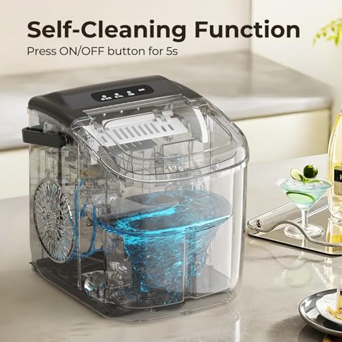 Portable Countertop Ice Maker with Carry Handle, Black, Green G347