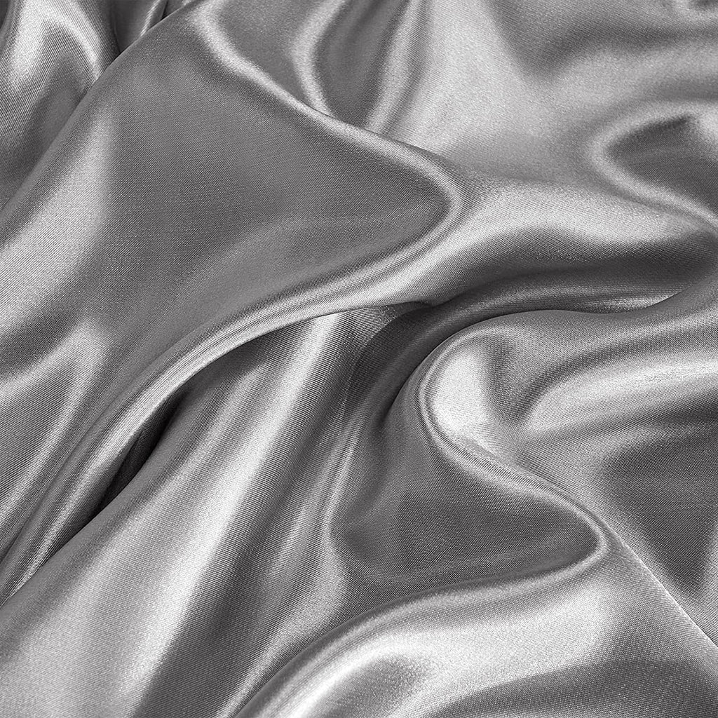 Microfiber Satin Gray 4 Piece Full Size Bed Sheets E899