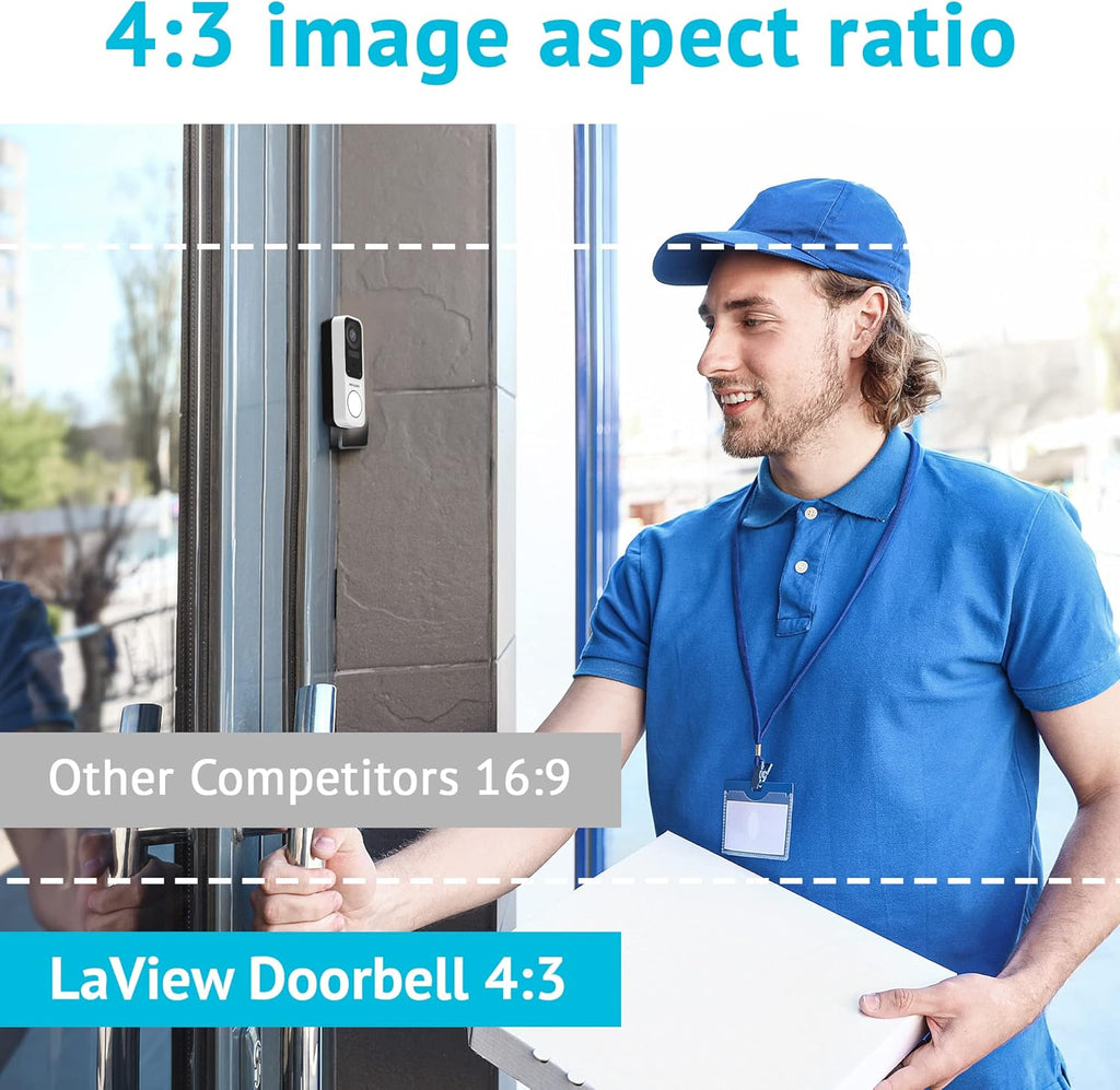 Wireless 2K Doorbell Camera with Base Station, Night Vision, Two-Way Audio E110631