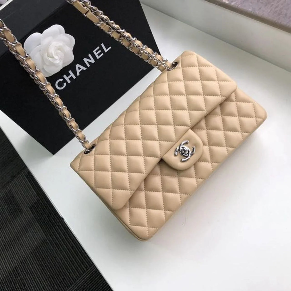 Beige Shoulder and Crossbody Handbag L191