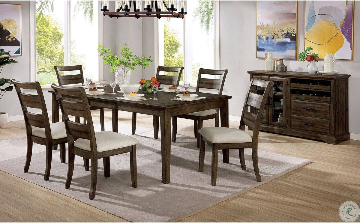 Light Walnut and Beige Side Chair Set of 2 T984