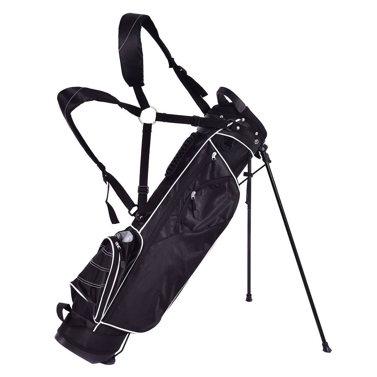Black Golf Stand Cart Bag with 4 Way Divider B456