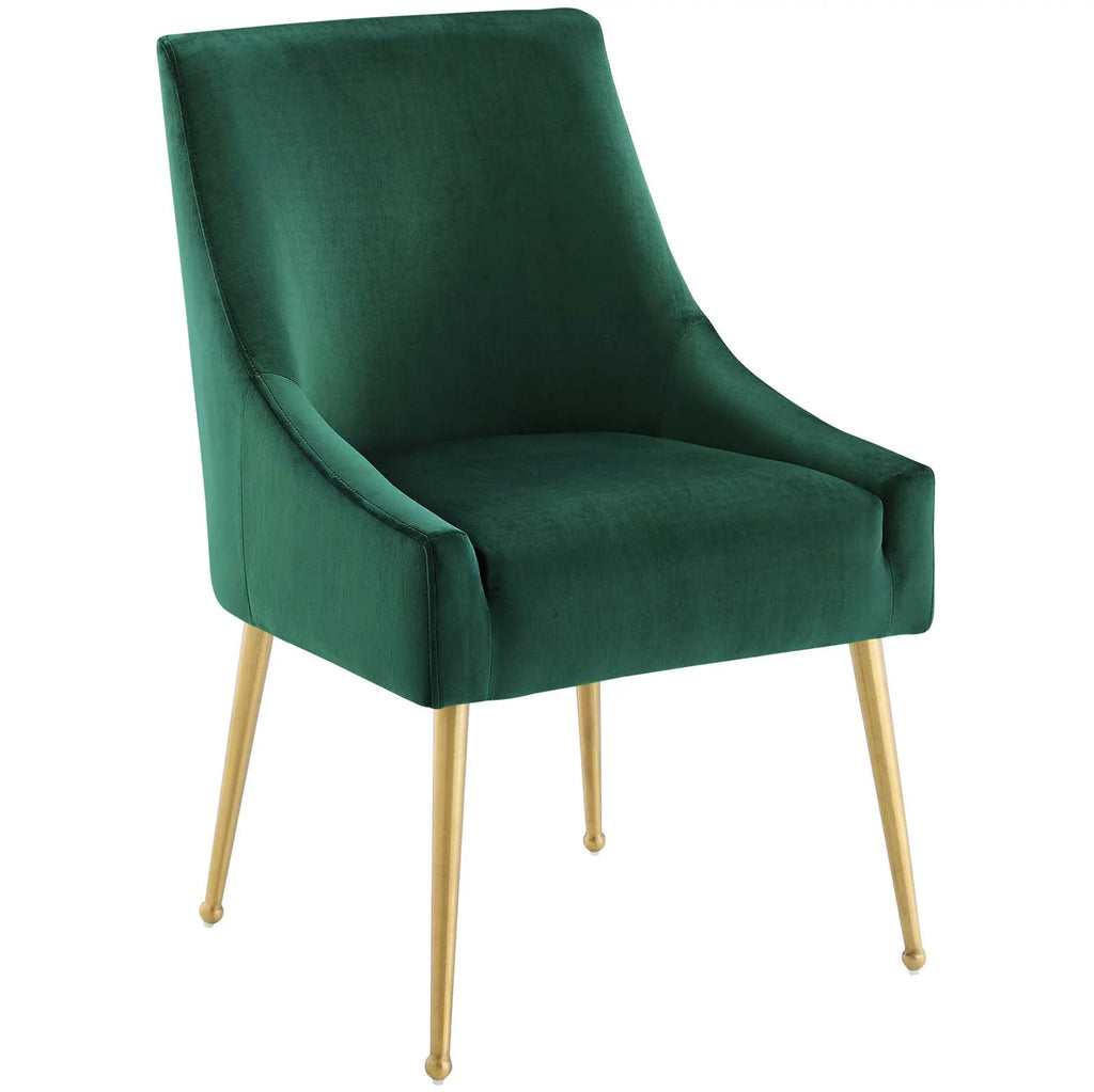 Green Velvet Upholstered Dining Chair Set of 2 H46844