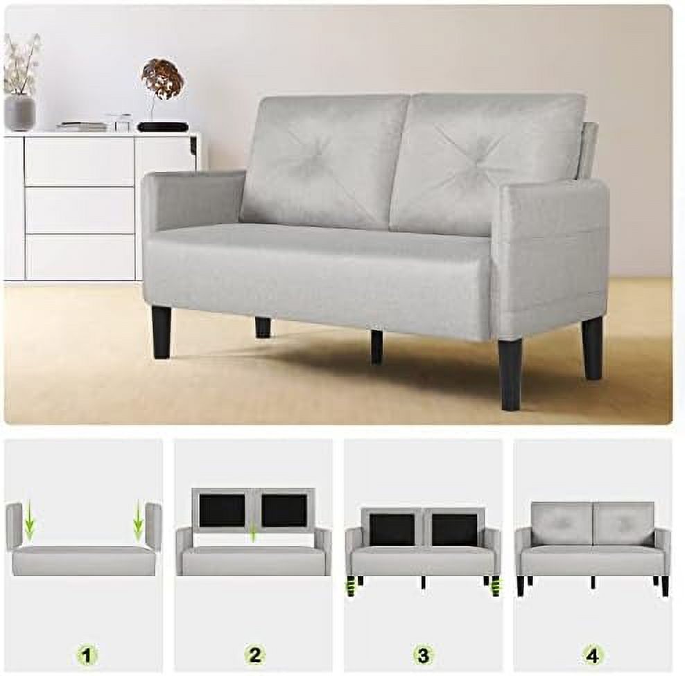 Compact 2-Seat Fabric Loveseat Sofa with USB Charging Ports D586517
