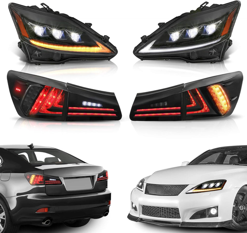 LED Projector Headlight with Tail Light Set of 4 Z26922