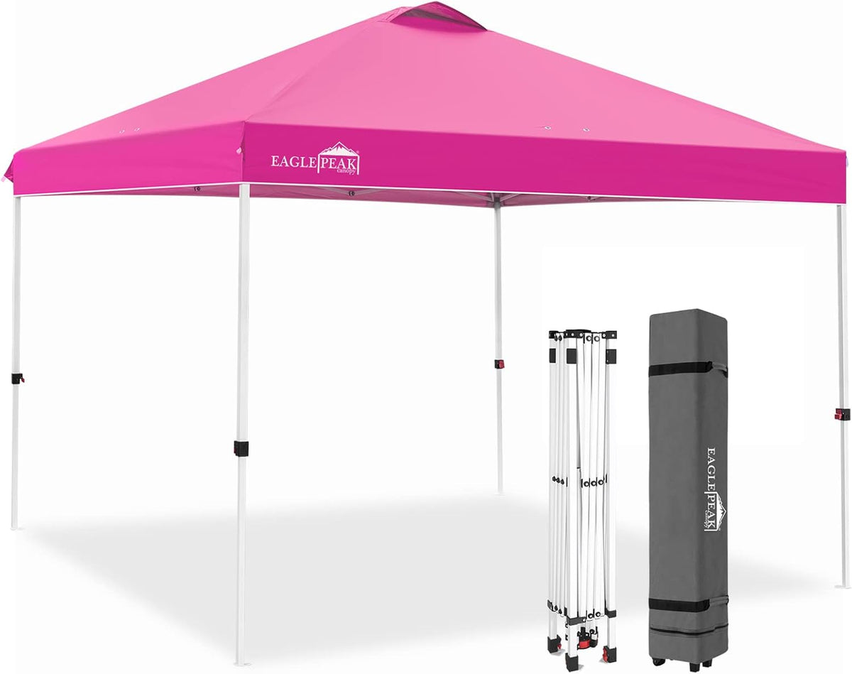 10' x 10' Light Blue Pop Up Canopy Tent with Wheeled Carrying Bag P685899