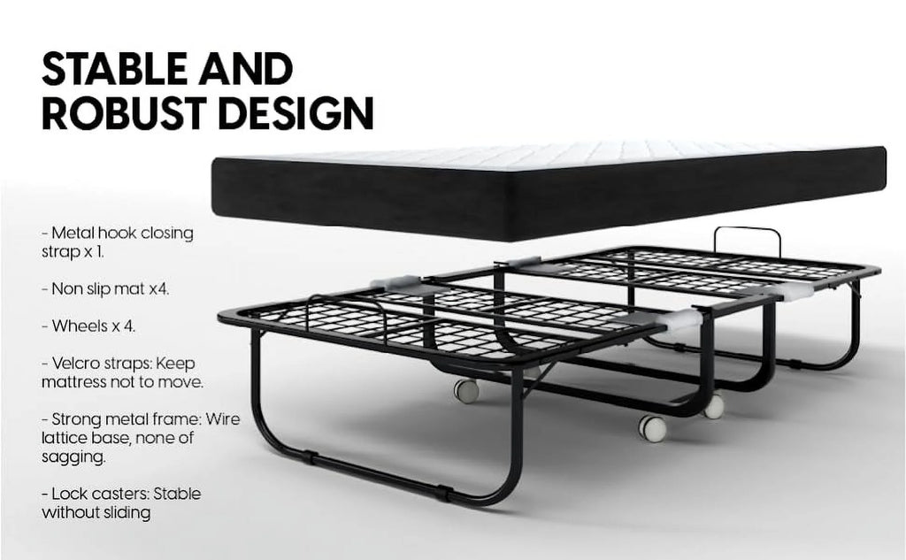Folding Bed with Mattress 75x38 Cot Size Memory Foam V6489