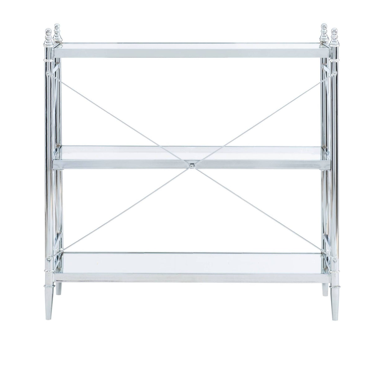 Chrome and Glass Floor Console X91896
