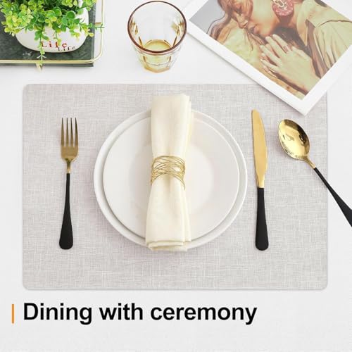 Cotton Linen Blend Placemats Set of 6 J397