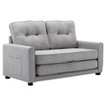 Grey Upholstered Loveseat Sofa with Pull-Out Bed U790