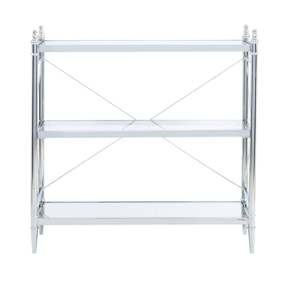 Chrome and Glass Floor Console X91896