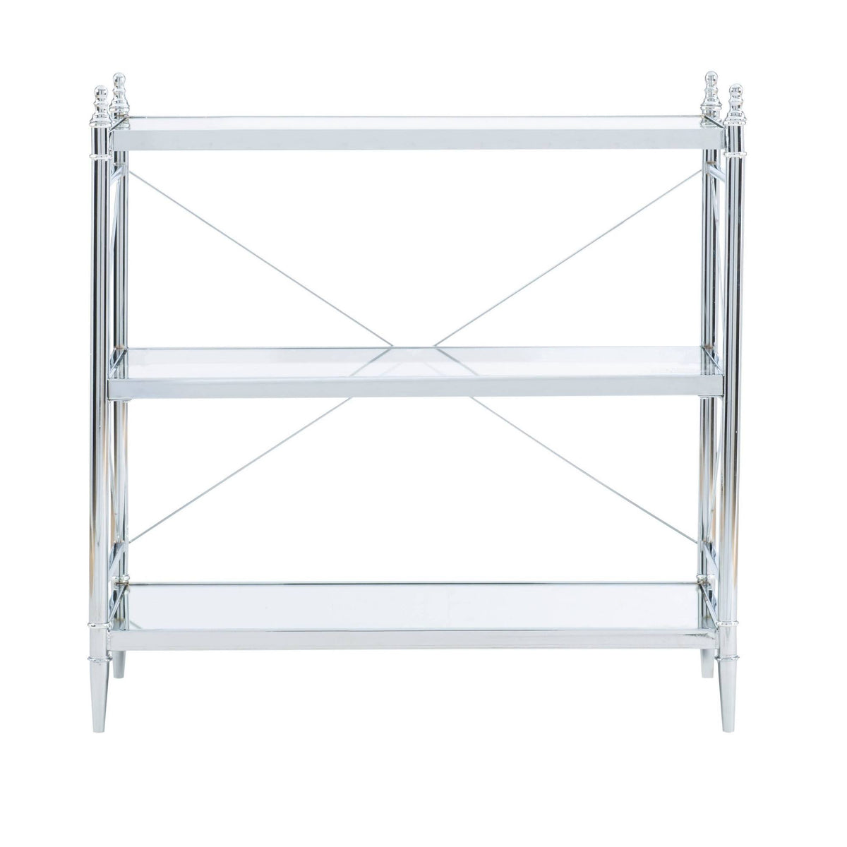 Chrome and Glass Floor Console X91896