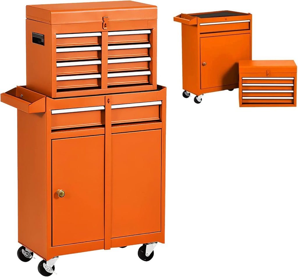 5-Drawer Rolling Tool Chest with 4 Wheels and 2 Lock Top Chest M855