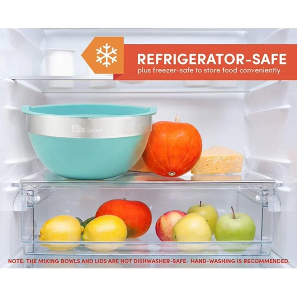 Silicone Stainless Steel Mixing Bowl Set 12 Pieces E9823