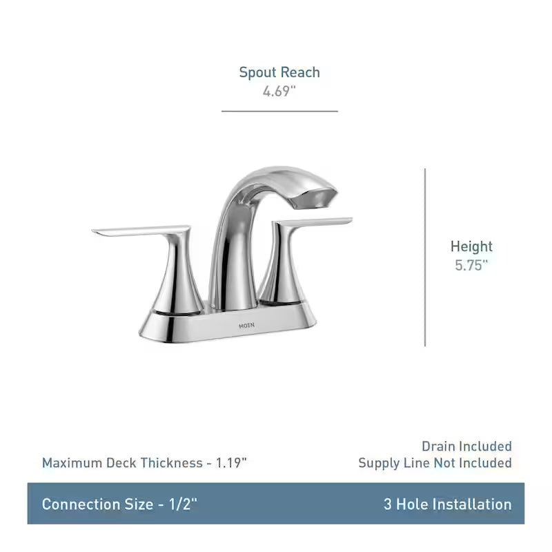 4 in. Centerset Double-Handle Bathroom Faucet Matte Black P5551