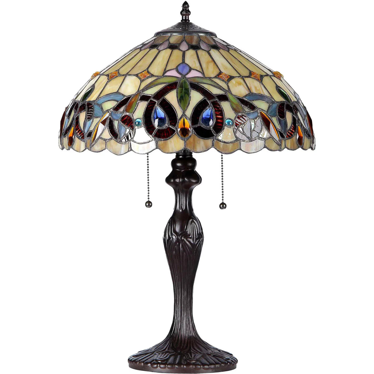 2-Light Victorian Table Lamp with 16" Shade G594